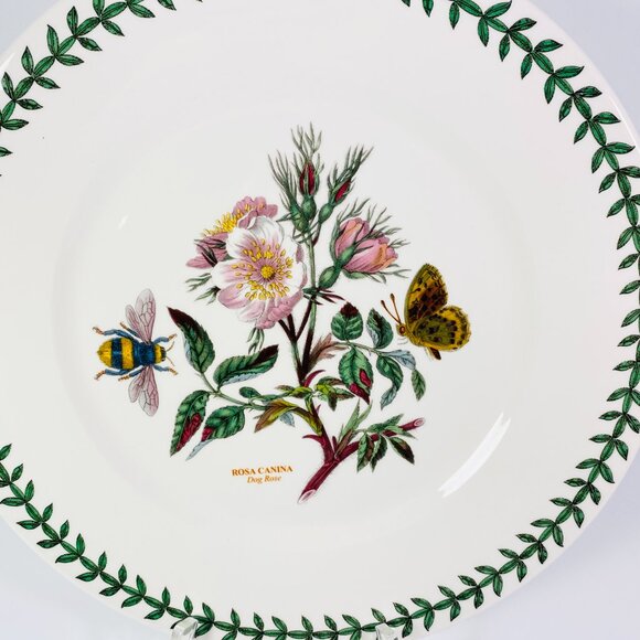Portmeirion The Botanic Garden 10.5” Plate Rosa Canina Dog Rose - Picture 2 of 6